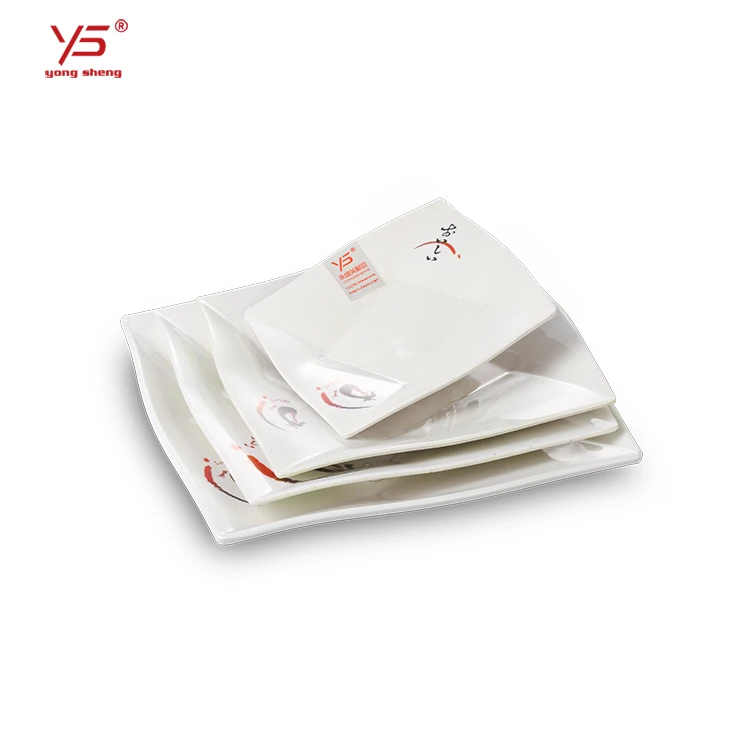 Yongsheng Eco-friendly buffet tableware japanese blue plate sign tells whether dishes are clean square ceramic dishes