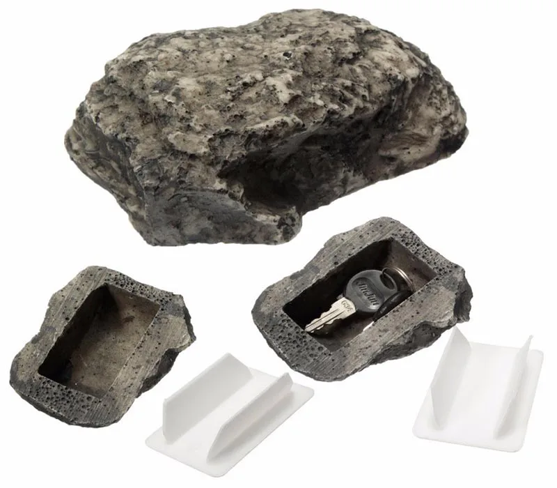 Resin Realistic Rock Hidden Stone Holder Key Box Garden Hide storage key box