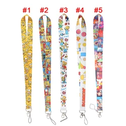 American Animated Sitcom Design Polyester Lanyard Cartoon Comedy Strap ID Card Key Phone Neck Keychain Lanyards for Fans
