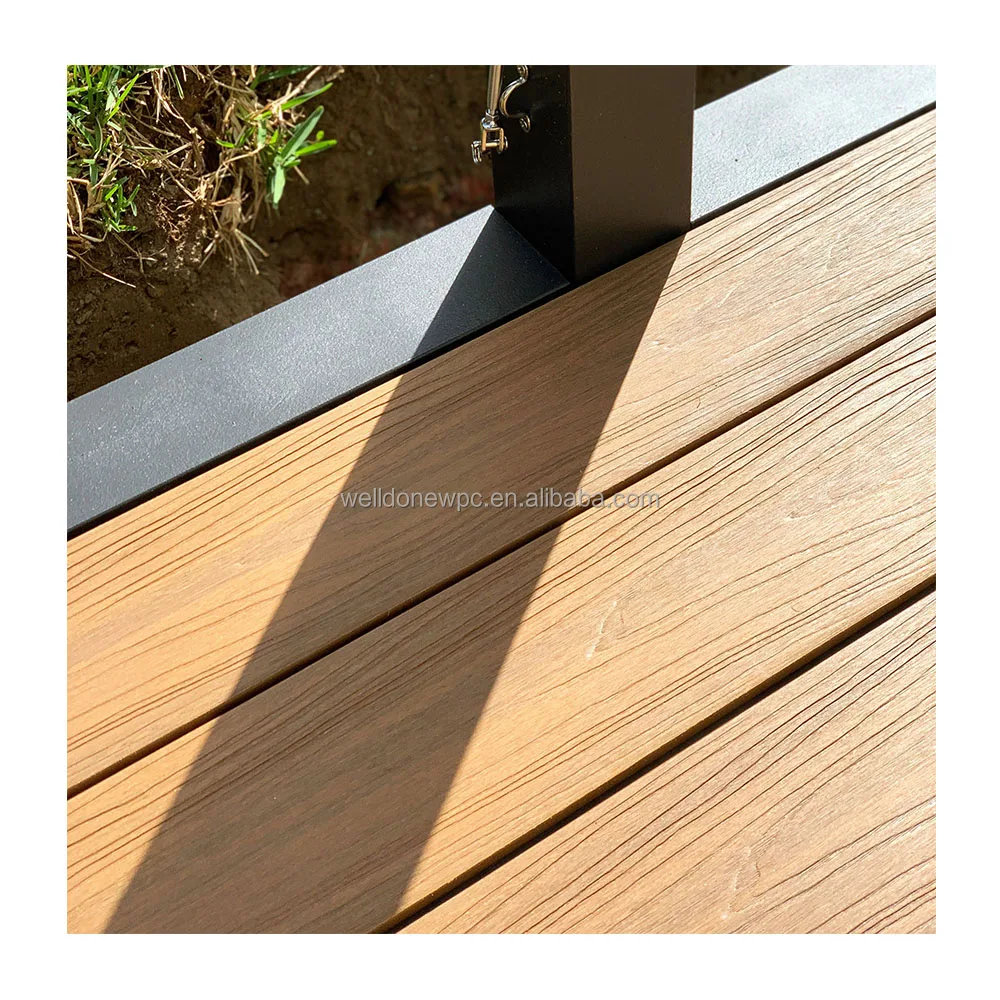 Anti-slip Wpc Floor For Swimming Poor Weather Resistant Wpc Decking For Outdoor Landscape anti Uv Floor For Wall Cladding Exterior Decor Board   