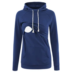 Latest Pregnancy Wear Solid Color Tops Active Sweatshirts Maternity Nursing Tops Breastfeeding Clothes Winter Pregnancy Hoodie