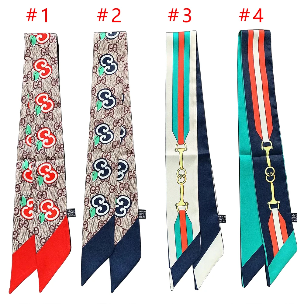 Fashion Multi-functional Long Silk Scarf For Wrist/Head/Neck/Bag Handle Women Accessory Neck Scarf Wristband