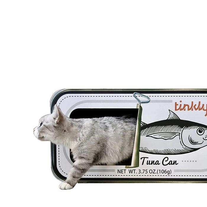 Colorful Fish Can Shape Cat Nest Scratching Board Cat Bed