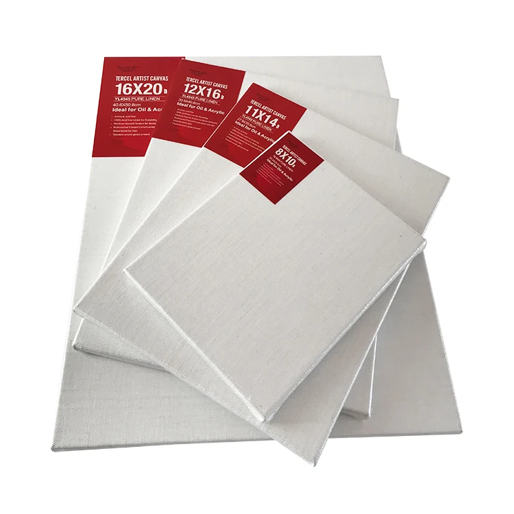 Tercel Wholesale Stretched Canvas Frame, Triple-Primed 280g Cotton White Blank Art Canvas for Painting, Oil & Acrylic Painting