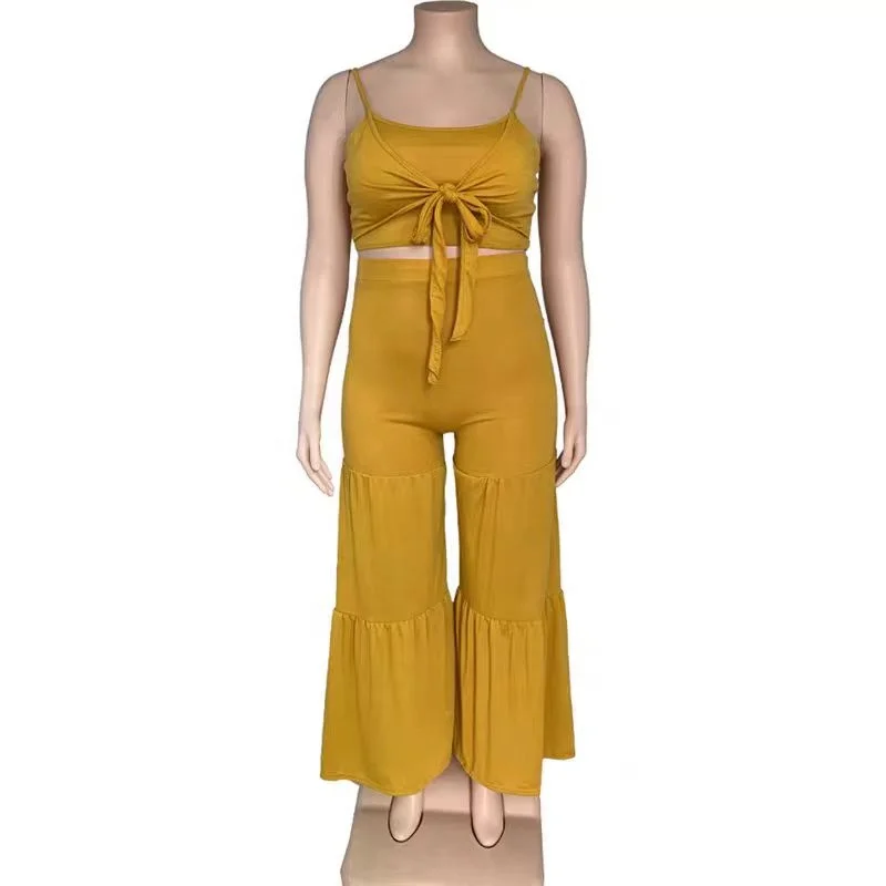 2021 Women Striped Plus Size 2 piece sets Women Outfits Crop Top Pants two pieces sets Summer Clothes for Female