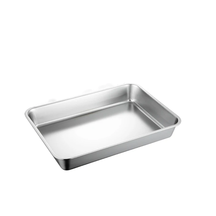 
Thickened 201 metal material stainless steel tray rectangular wholesale food tray 