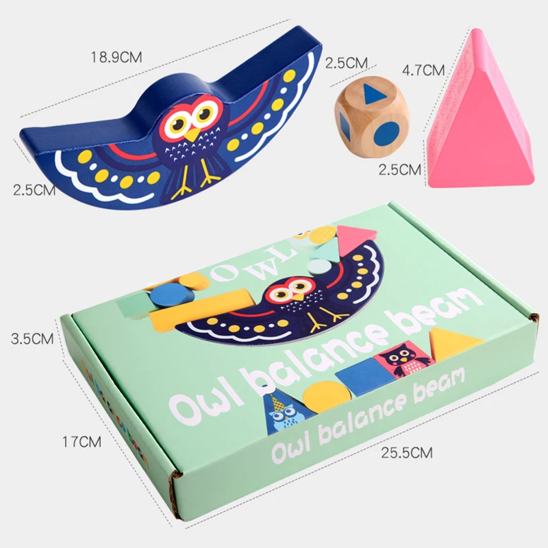 Hot Sale 2022 Wholesale custom owl animal stacking high Balance interactive puzzle stacking tower toy building blocks