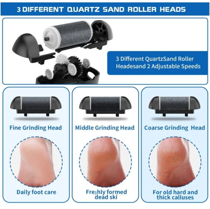 Electric Foot Callus Remover Machine Nano Foot Scrubber Set USB Rechargeable Pedicure Foot File For Professional Feet Care
