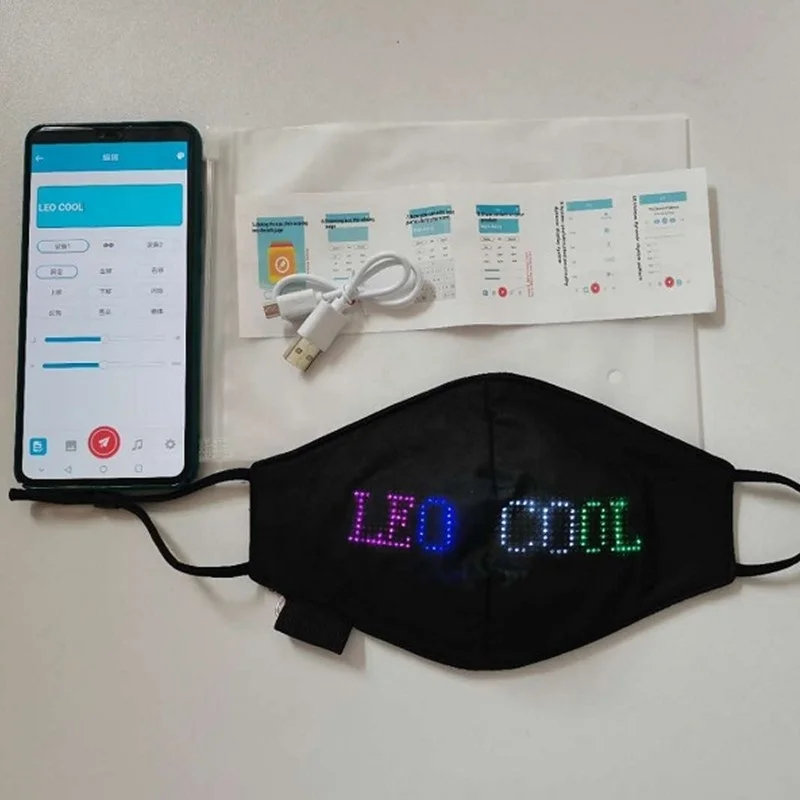 Neon Mask Programmable LED Wireless Blue tooth APP Light Up Party Display Purge Halloween Glow In Dark Cosplay Festival