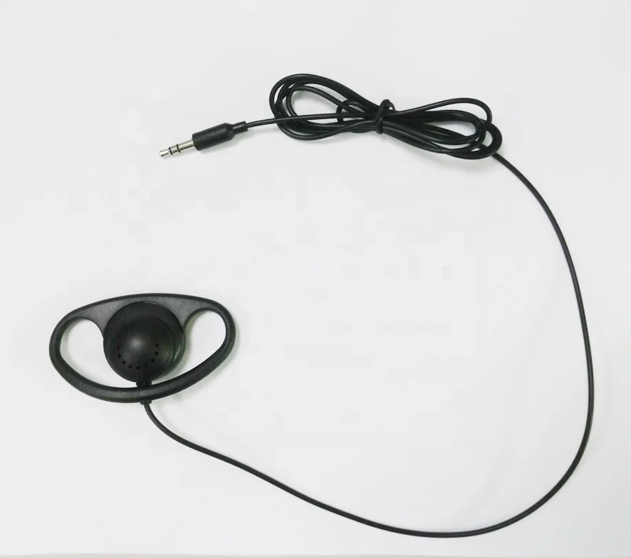 D Shape Wholesale Tour Guide Single Side Earbuds Guide Airline Earphone