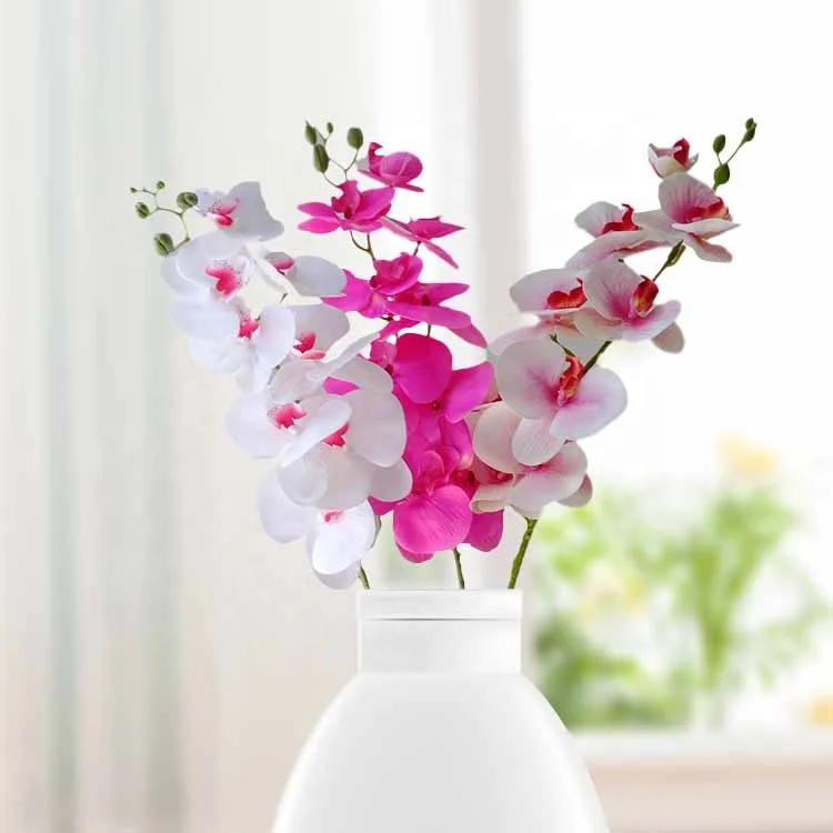 Lusiaflower high quality factory price artificial 3D single orchids artificial flowers 9 heads home holiday wedding decoration