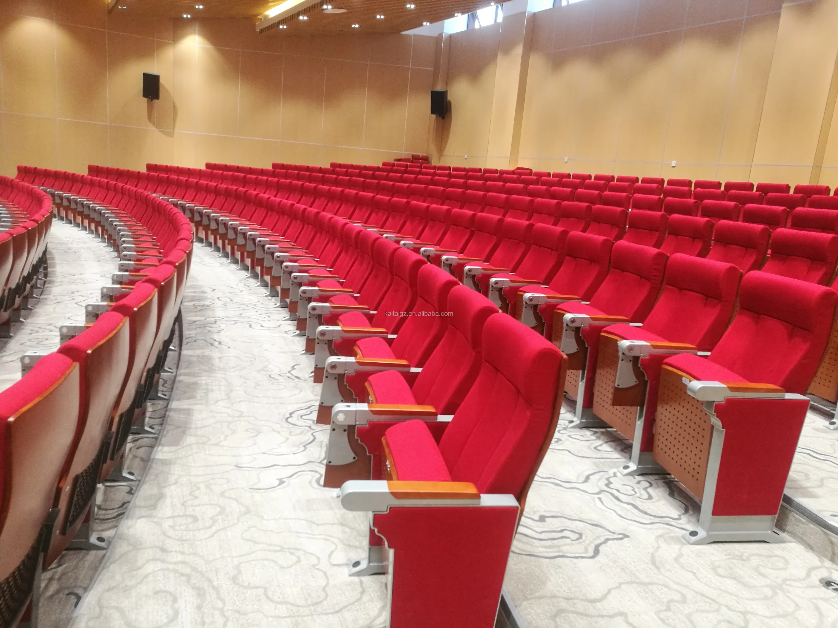 
KT-836B Luxury aluminium alloy auditorium chair/cinema seating/chairs church auditorium with writing table 