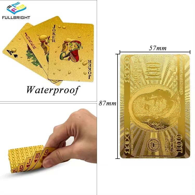Custom Gold Foil Logo Poker Cards Wholesale High-Quality Board Game Cards PVC Waterproof Plastic Playing Cards