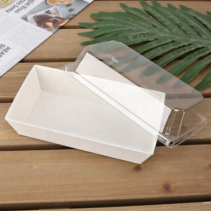 Hot Sale Takeout Food Boxes White Cardboard Takeaway Food Package Paper Box With PET Transparent Lid