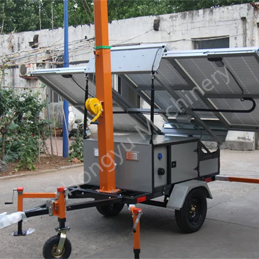 High quality mobile solar surveillance security CCTV camera trailer