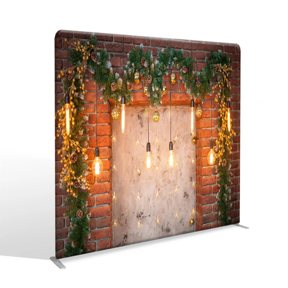 Customized Portable Printing Tension Fabric Backdrop booth Exhibition wall Aluminum Alloy Frame Display Wedding Backdrop Stand