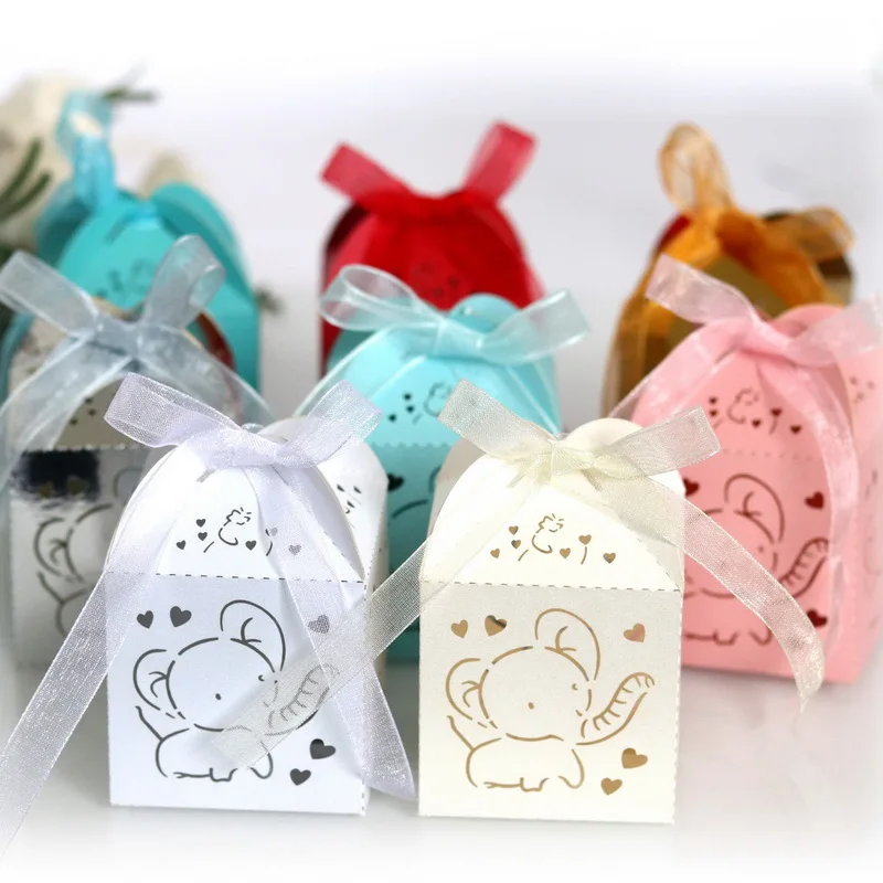 Elephant Laser Cut Paper Wedding Box Candy Sweet Favor Box For Chocolate