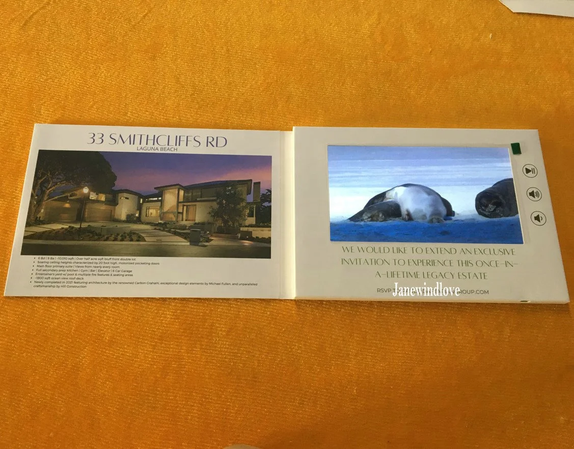Digital card video brochure Custom printing photocard Video player brochure