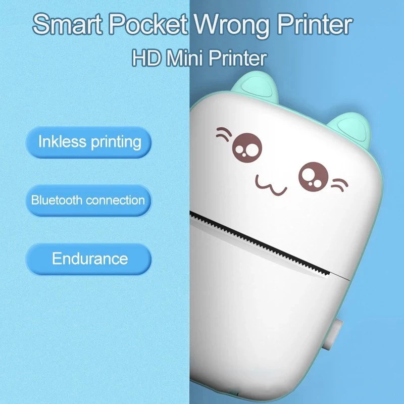 Label Small Portable Wireless Thermal Photo Bluetooth Printer Pocket Student Mini Wrong Question Label Quick Printing