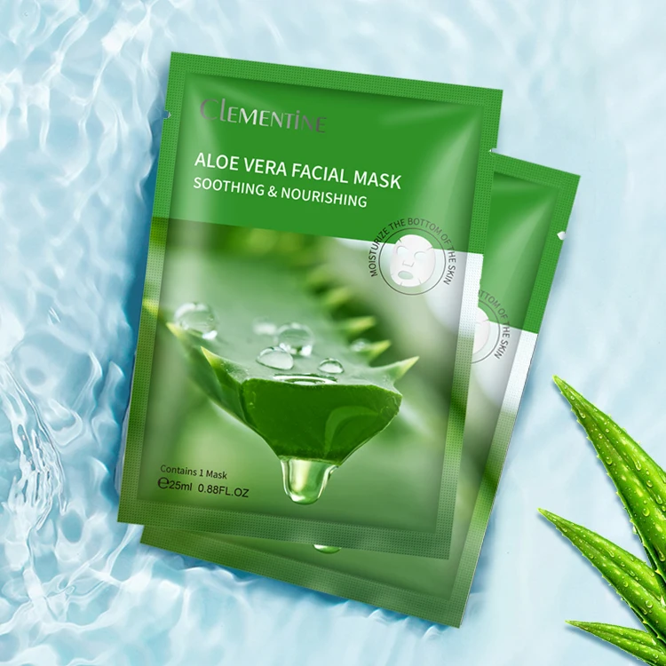 Manufacturer Wholesale Private Label  Aloe Vera Mask Skin Care Whitening Moisturizing Disposable Face Sheet Mask