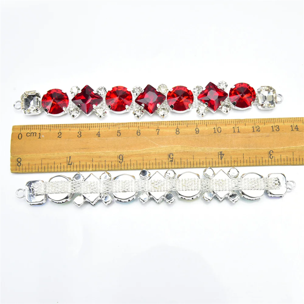 13.8X1.8Cm Fashion Color Crystal Flip Flops Decorative Buckles Rhinestone Bikini Connectors Metal Chain Diy Dress Jewelry Charms