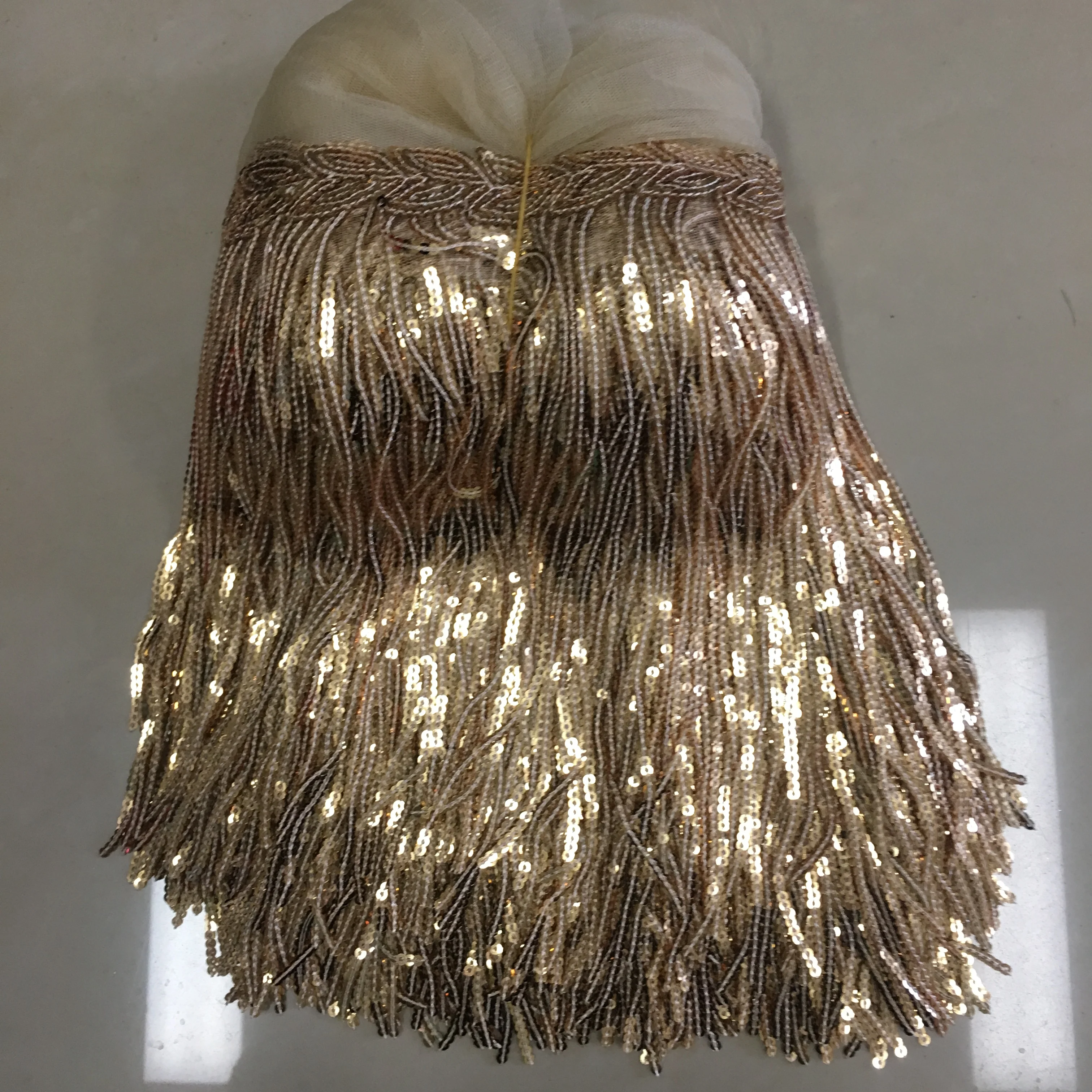 
Fabulous long sequin fringe for latin dance dress evening dress sequin trim sequin tassel fringe 