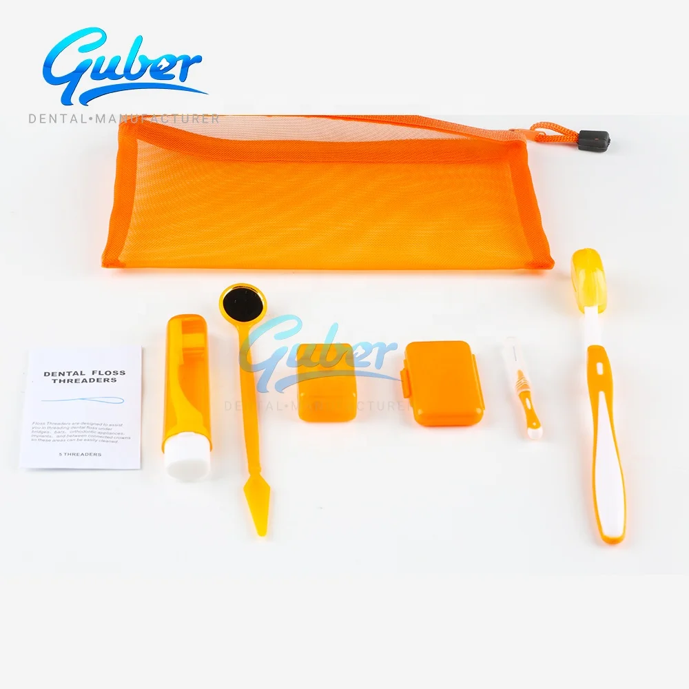 + Guber Disposable Dental Oral Care Hygiene Orthodontic Kits Yellow Ortodoncia Toothbrush Kit
