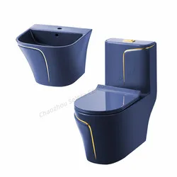 Modern Luxury Bathroom Complete Sanitary Ware One Piece Ceramic Commode Pedestal Sink Basin Wc Toilet Bowl Set