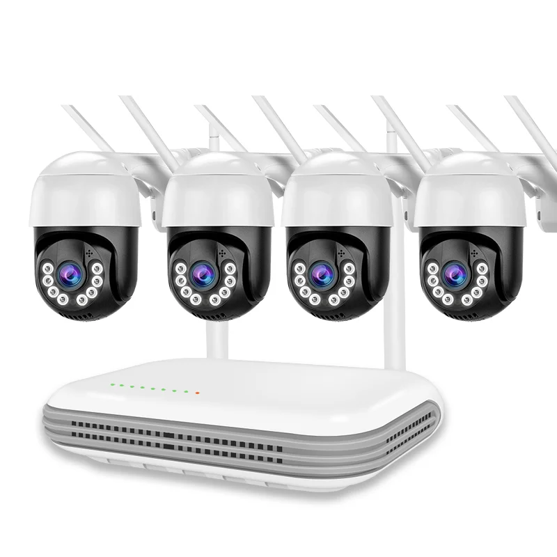 3MP iCSee XMEye Pro 8CH NVR 4 шт. камеры WiFi комплект Открытый двухстороннее аудио сети Wi-Fi PTZ камера PoE NVR Kit домашней CCTV камеры безопасности системы