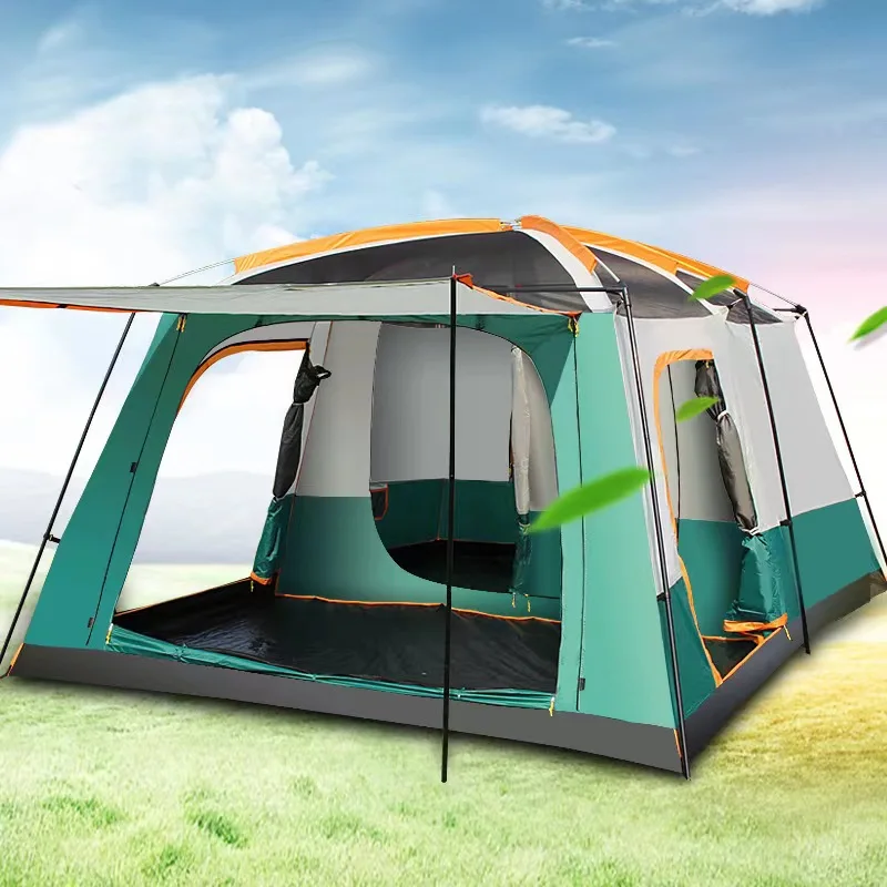 hot sell portable Waterproof Extra Large Double Layers Luxury Family Two Room And One Hall 12 Persons Waterproof tent