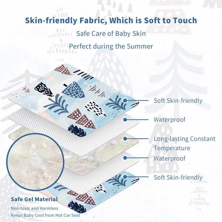 Gel Seat Cooler Pad  Ice Mat Multifunctional Baby Cushion Suitablefor Stroller, Baby Dining Chair, Child Safety Seat