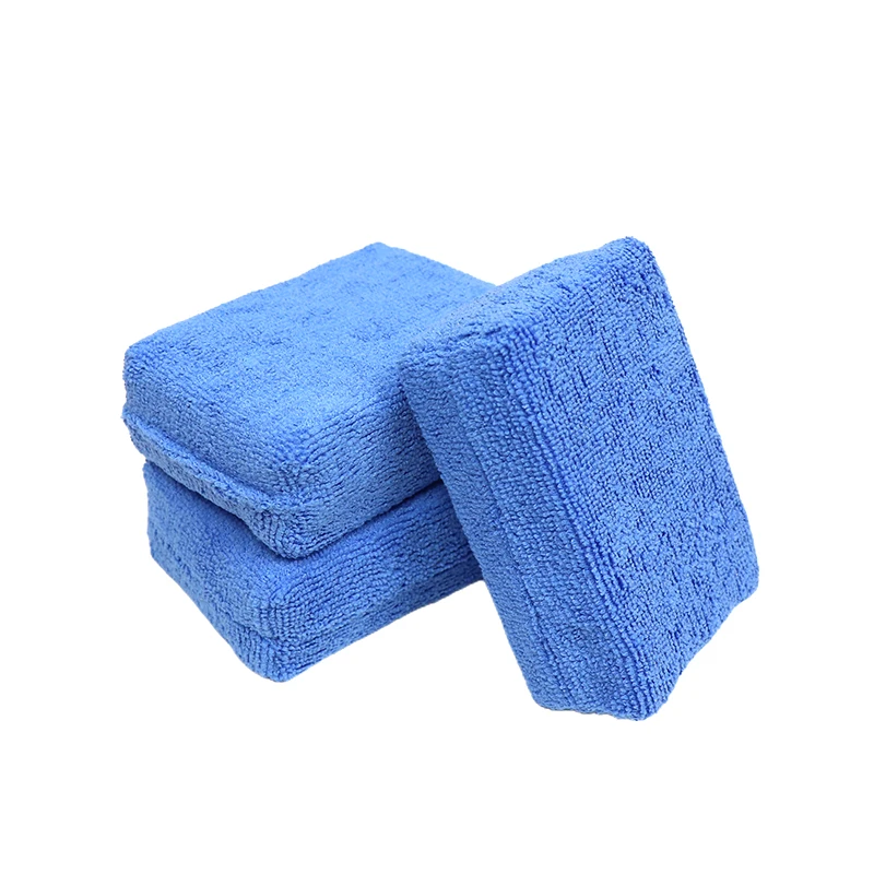Car Detailing Microfiber Suede Cloth Nano Ceramic Coating Applicator Sponge Car Waxing Sponge Pads
