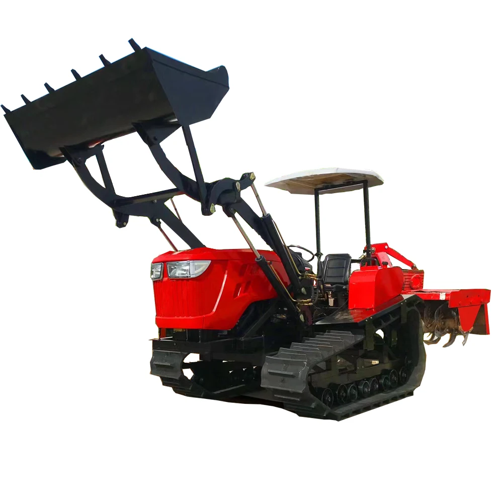 Wholesale Price Crawler Agricultural Tiller Water and Drought Double Rotary Tiller Agricultural Multifunctional Machinery