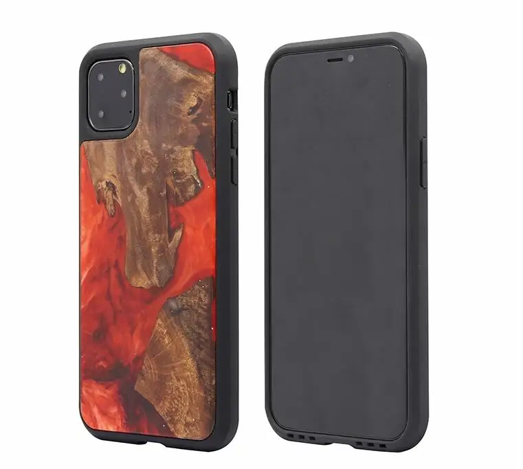 
Wood Resin Case for iPhone 11 One-of-A-Kind Protective Traveler Bumper Cover 