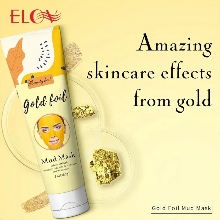 Top Sale Gold Foil Facial Mud Mask Organic Plant Extract Anti Aging Oil Control Wrinkles Reduction Fade Fine Lines Brightening