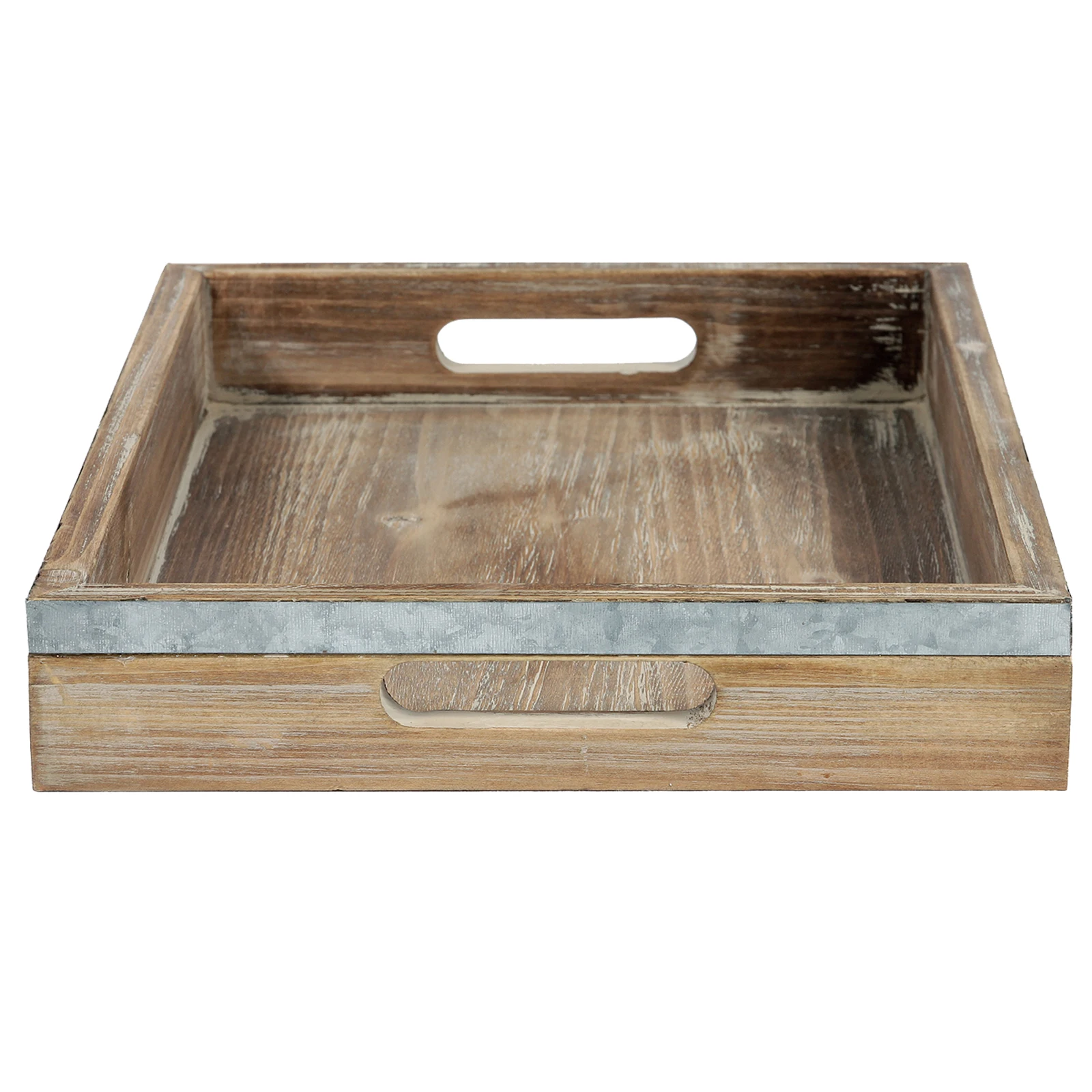 Decorative Trays Rustic Tray Coffee Table Decorative, Handcrafted Wooden Ottoman Tray With Handles, Farmhouse Serving Tray