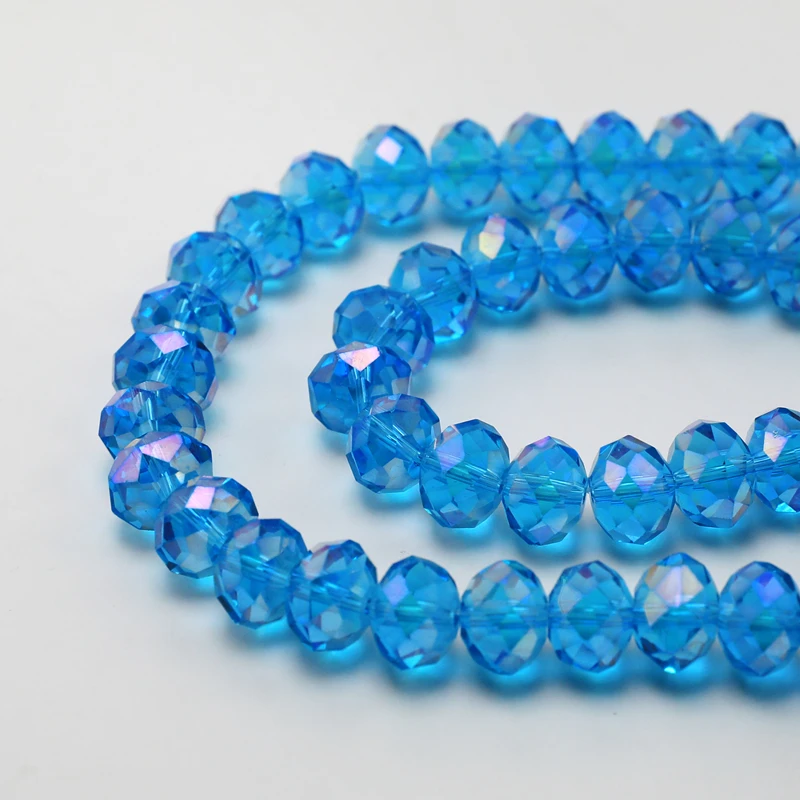 Стеклянные бусины 9x12 мм, граненые бусины Королевского синего цвета, круглые бусины «сделай сам», бусины россыпью для изготовления ювелирных изделий, 72 шт.
