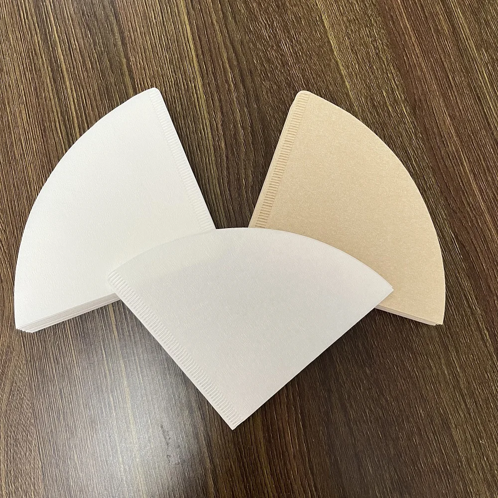 100PCS Paper Dripper Cones 1 to 4 Cups Size 02 Coffee Filter Paper