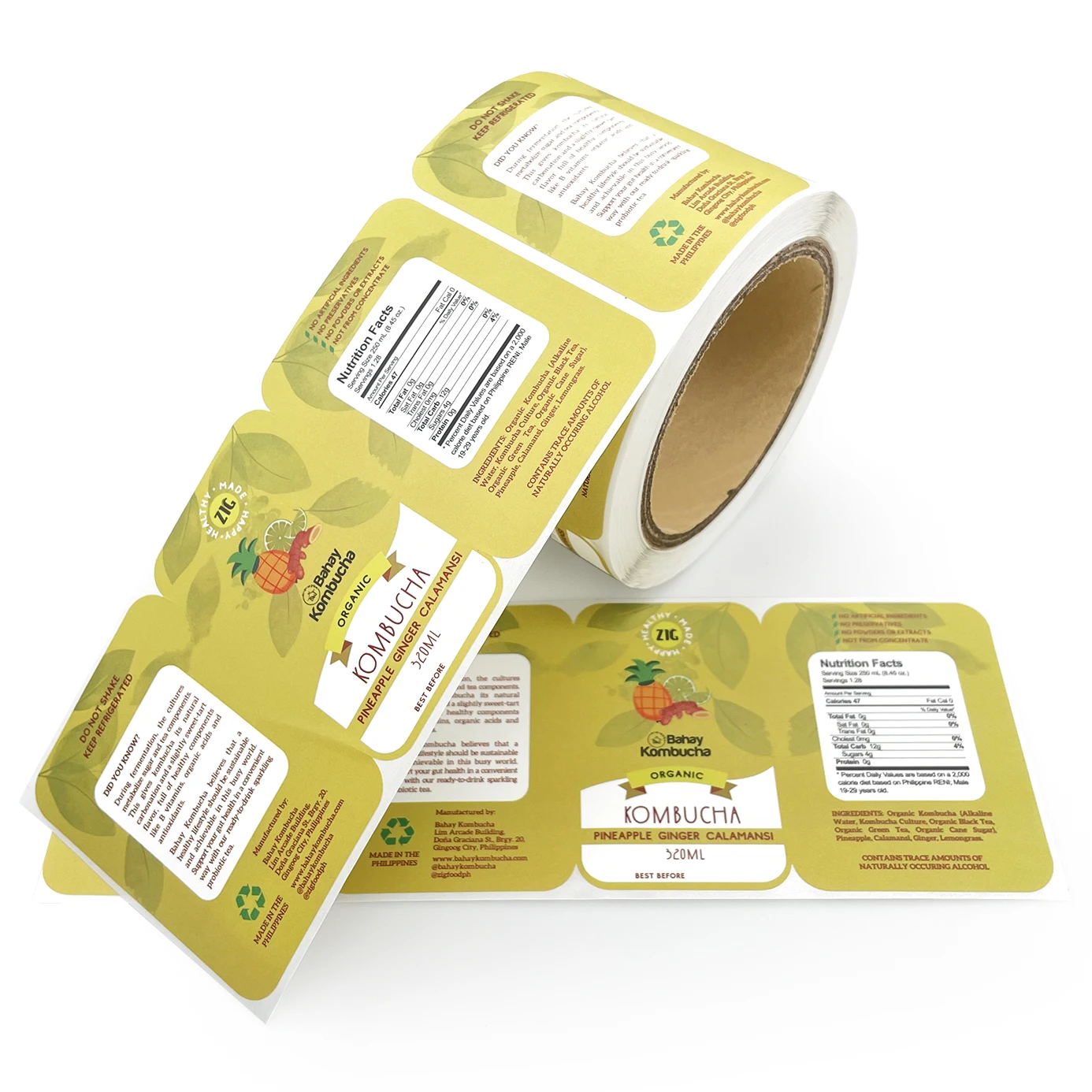 Custom Embossed Stickers Wine Bottle Stickers Fruit Food Labels