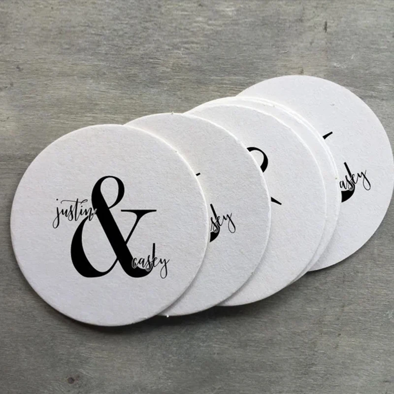 Promotional Factory Office Hotel Cardboard Water Super Absorbent Cup Paper Beer Coasters For Drink