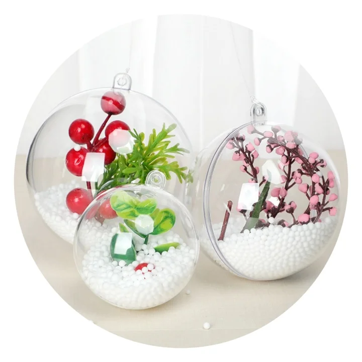 Oval Egg Heart Shape Christmas Tree Decoration Transparent Wedding Pentagram Hexagonal Star Water Drop Plastic Christmas Ball