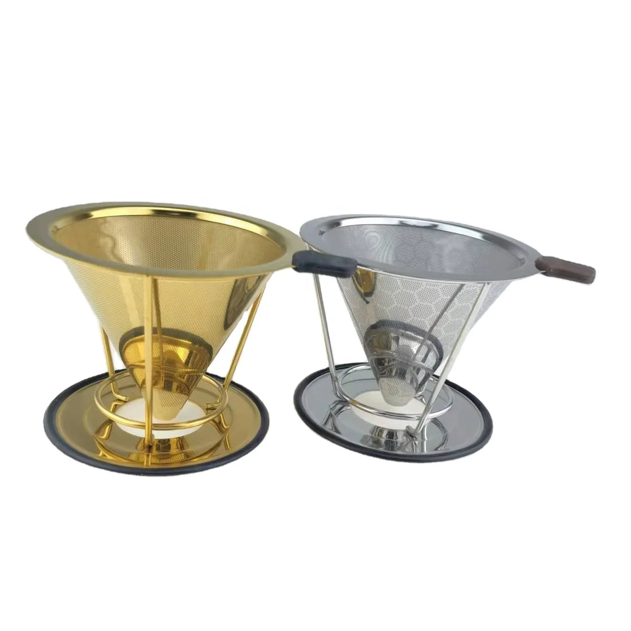 Stainless Steel Coffee Filter drip basket with Cup Stand