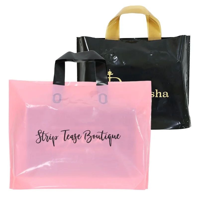 Wholesale Customizable Logo Printing Plastic Shopping Bag With Handle recycle shopping bags