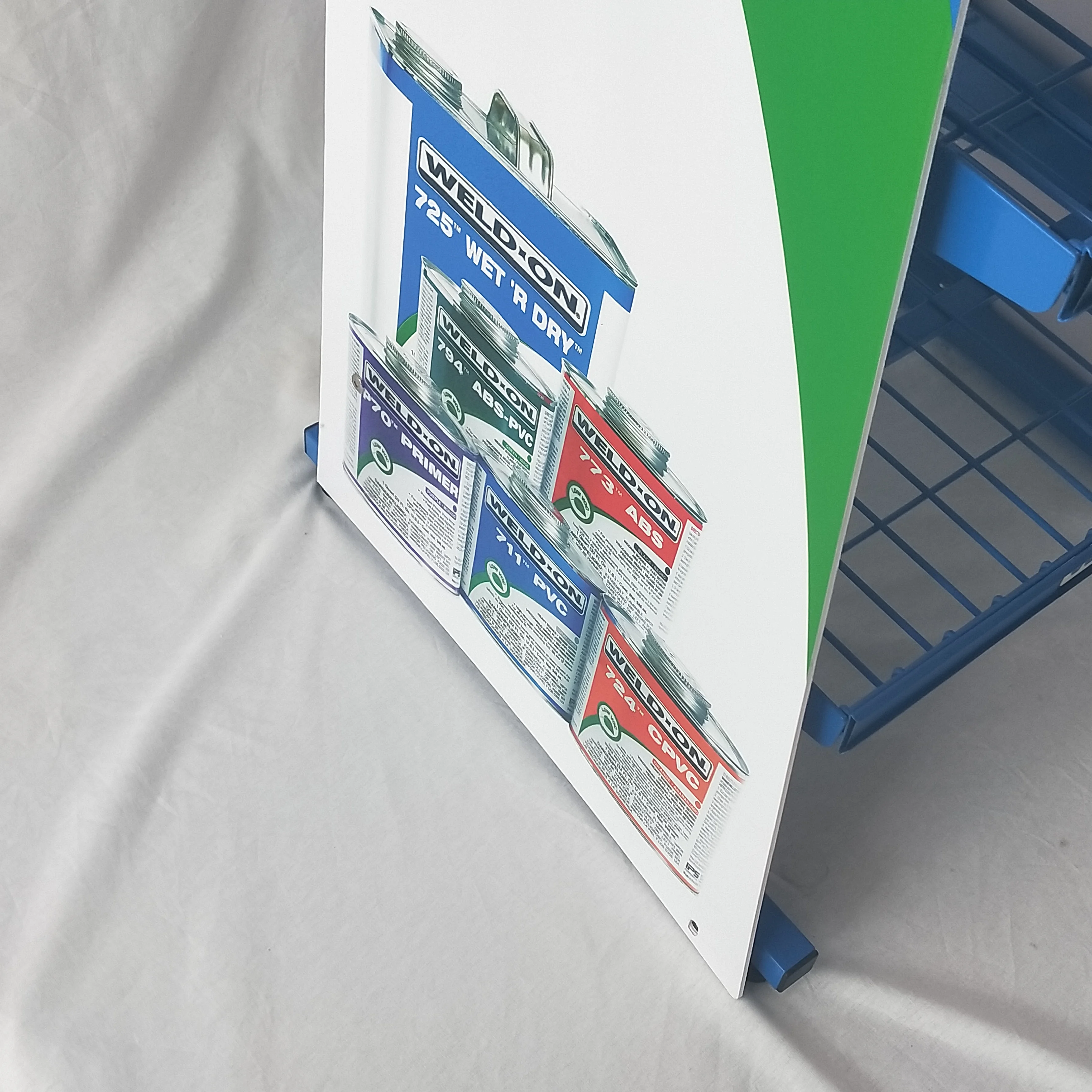 Supermarket lubricating lube cook motor mobil  lubricant engine essenti body rack floor wire spray paint metal display stand