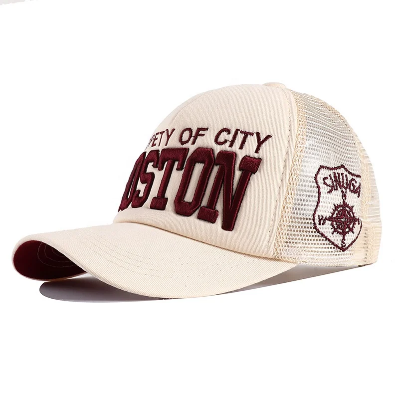 Custom 5 Panel Breathable Summer Embroidery Mesh Baseball Cap