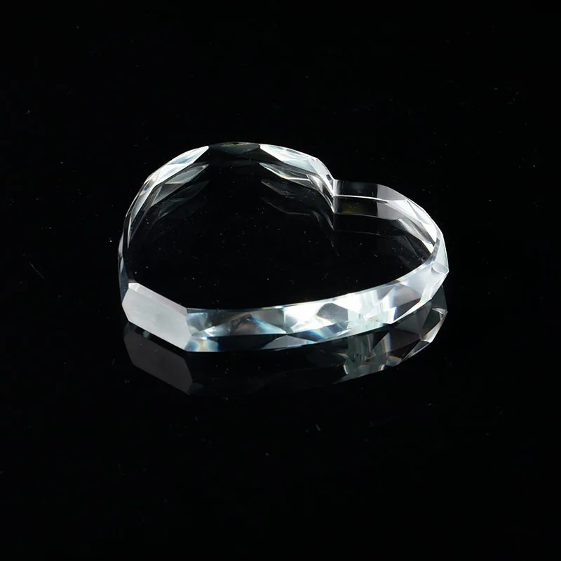 Custom Design Clear Glass Laser Cubes 3d Laser Engraving Heart-shaped Crystal Blanks Crafts Decoration