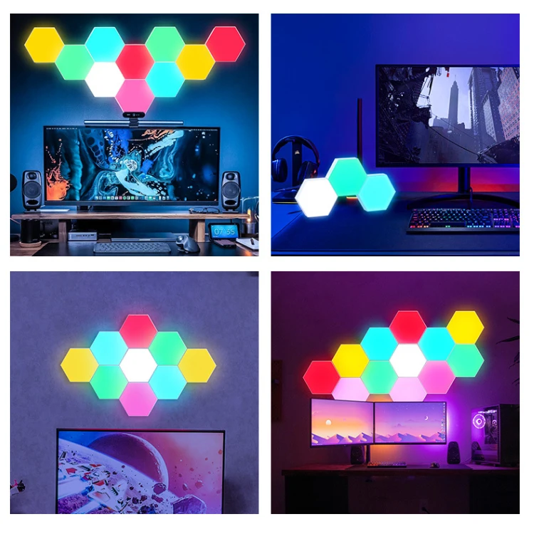 Twinklight Touch Creative Shape RGB 3D Led Hexagon Light Wall Tile Panels Smart Hexagonal Gaming Led Lights