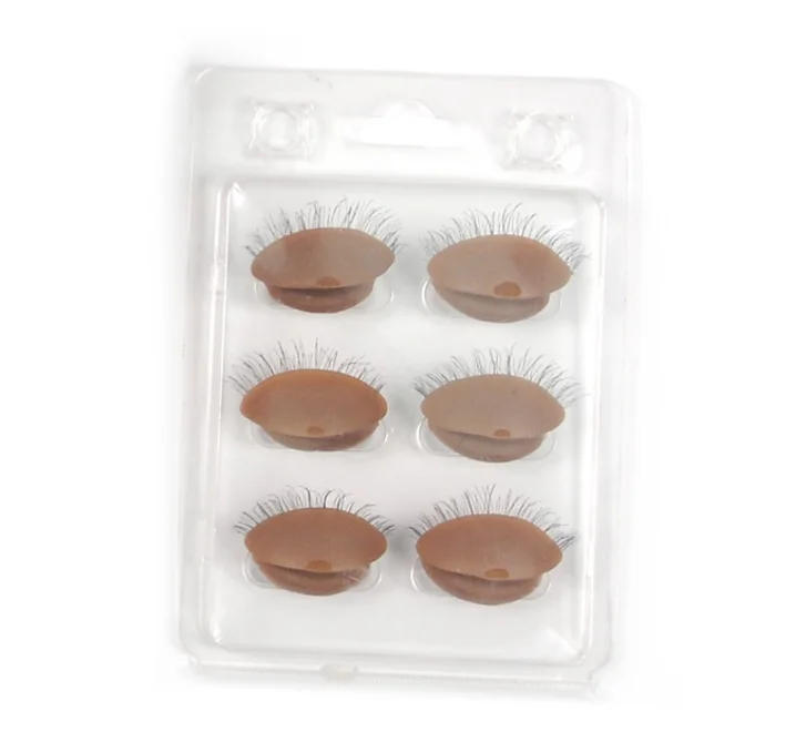 3 pairs/set Replacement Eyelid For Mannequin head, Interchangeable Eyelid With lashes
