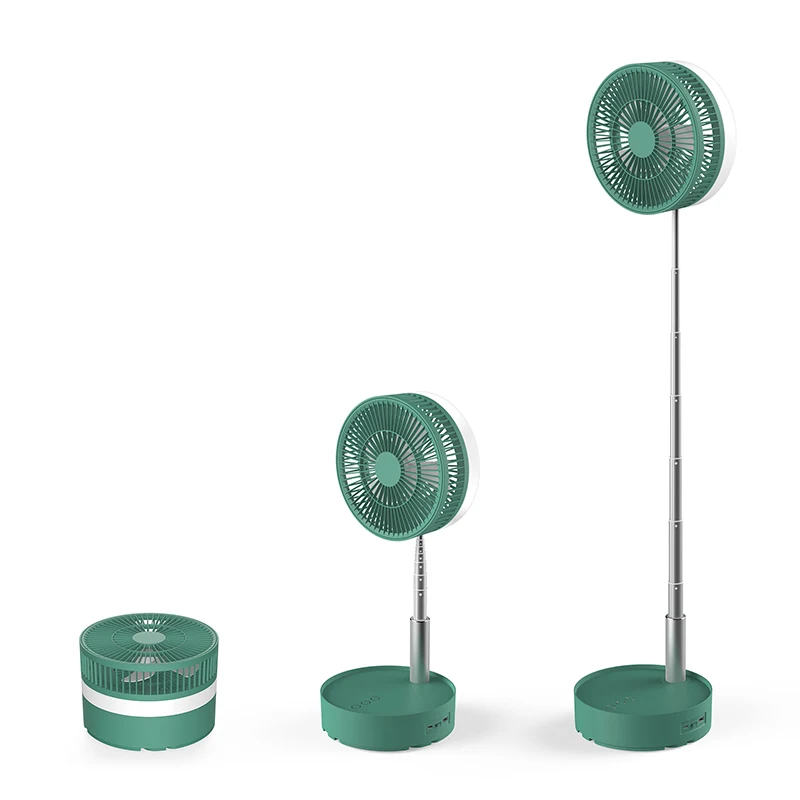 Customized Handheld Folding Extendable Fan Telescopic Fan Portable Power Bank Charge Fan With Led Light Lamp For Outdoor Camping