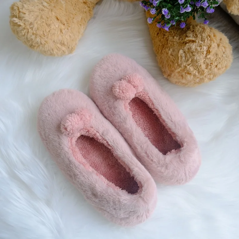 Ballerina Slippers High Quality Faux Rabbit Fur Ballet Fuzzy Winter Slipper Socks